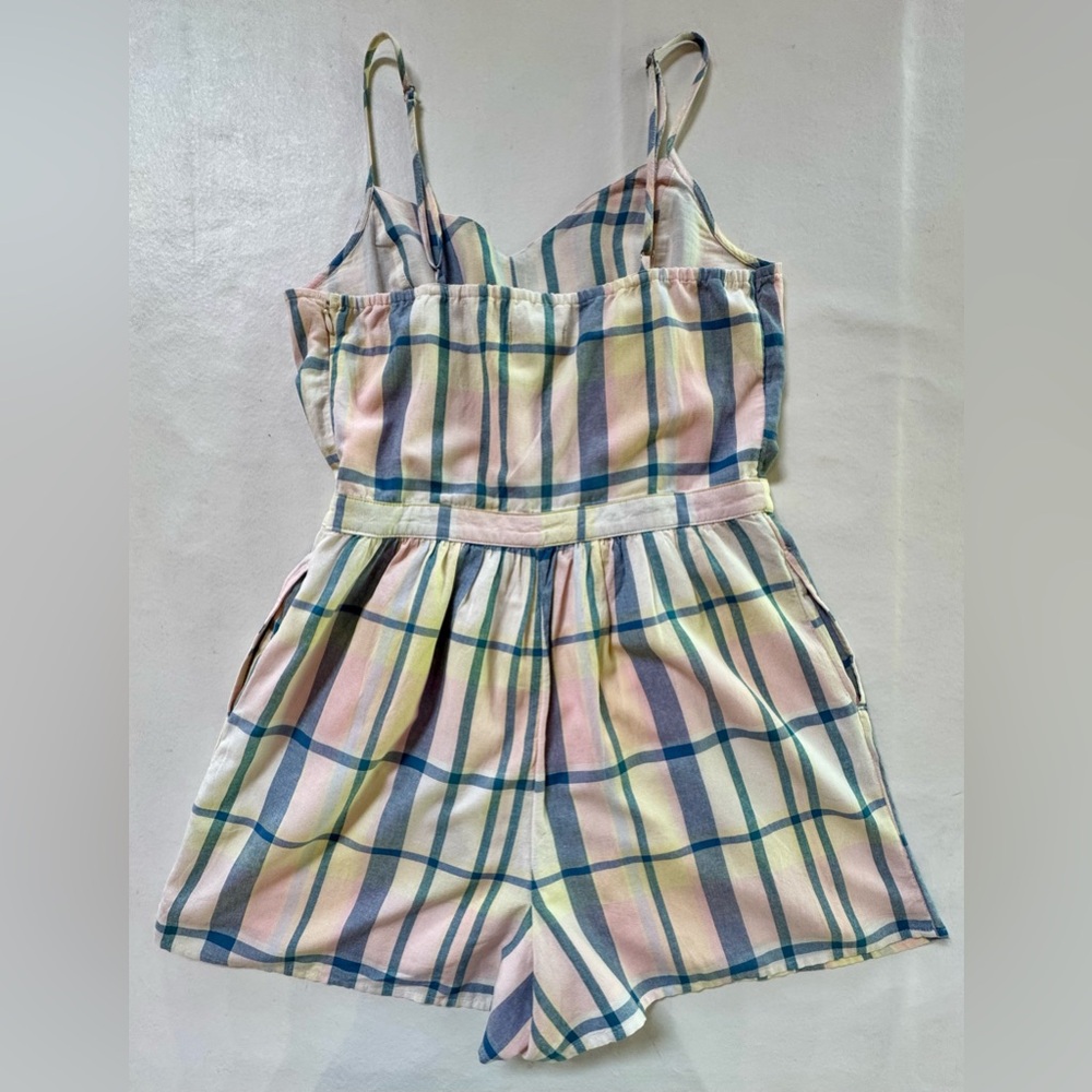 NWT Plaid Sleeveless Lined True Craft Romper with Pockets (M) - Picture 5 of 17